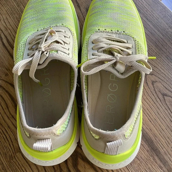 Cole Haan Mens Generation ZeroGrand Stitchlite Sneakers Cement Safety Yellow EUC - Picture 4 of 6